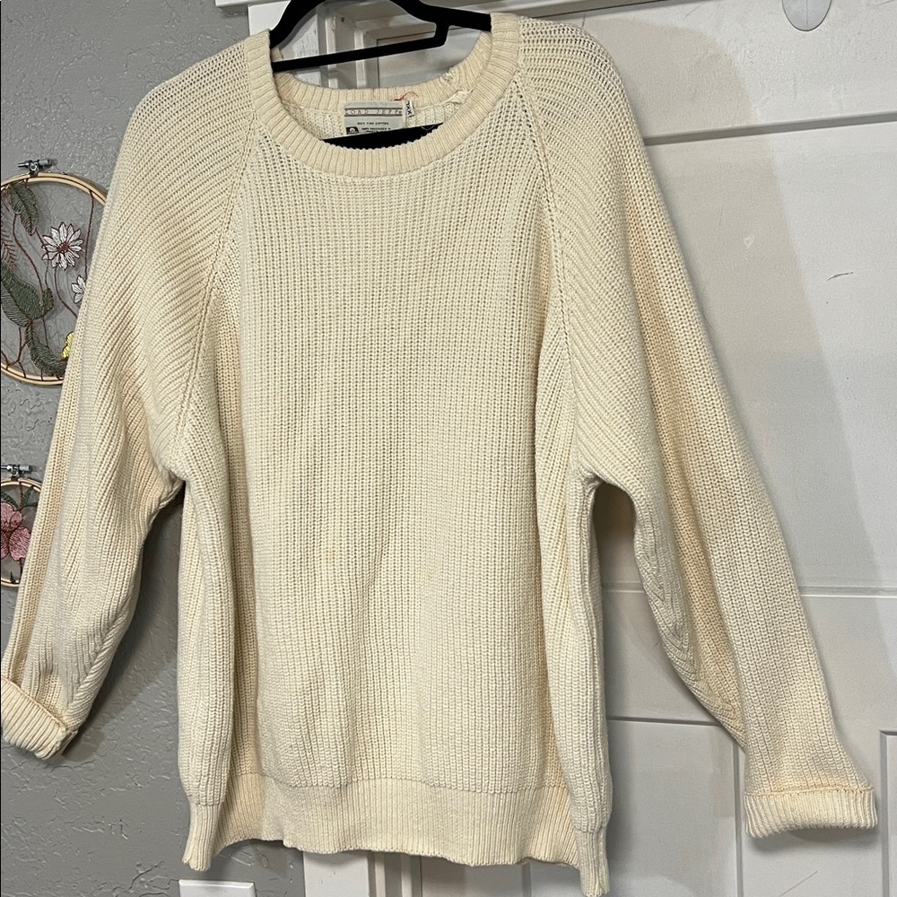 LORD JEFF COTTON PULLOVER FISHERMAN’S SWRATER CREAM SIZE XXL